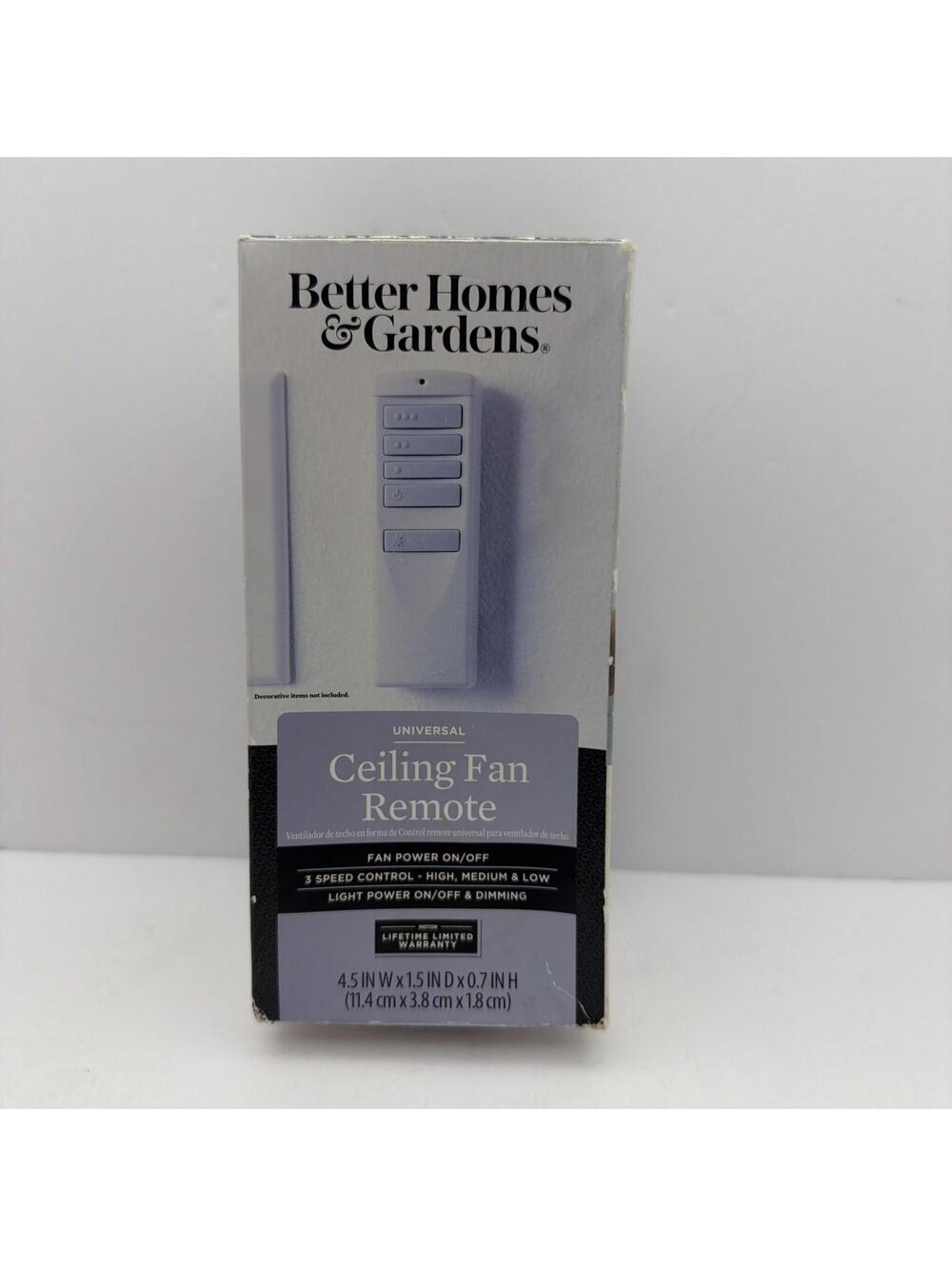 Better Homes & Gardens Universal Ceiling Fan Remote With Wall Mount.